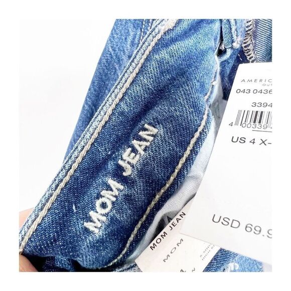 American Eagle Jeans Womens Mom Distressed Straight Size 4 Extra Short NEW - Picture 4 of 8